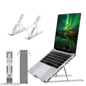 Universal 6 Angles Adjustable Aluminum Ergonomic Foldable Portable Tabletop Laptop Stand (Silver)