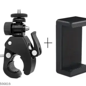 ReTrack® Bike Bicycle Motorcycle Handlebar 1/4''Thread Mount + Bracket For Mobile & GoPro Tripod Clamp, Tripod Bracket