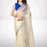 Very beautiful super net fabric embroidery and mirror work saree