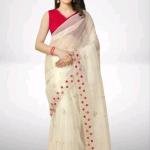 Very beautiful super net fabric embroidery and mirror work saree