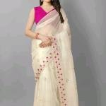 Very beautiful super net fabric embroidery and mirror work saree