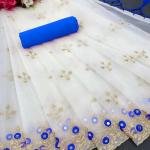 Very beautiful super net fabric embroidery and mirror work saree