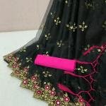 Very beautiful super net fabric embroidery and mirror work saree