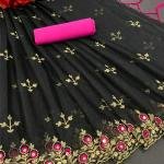 Very beautiful super net fabric embroidery and mirror work saree